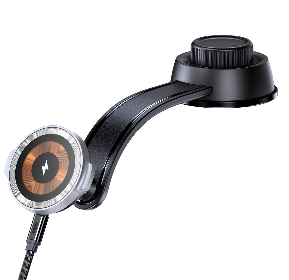 Phixi Force M18 15W Hızlı Şarj Kablosuz Araç Şarj Cihazı Tutucu, Manyetik Katlanabilir Telefon Tutucu
