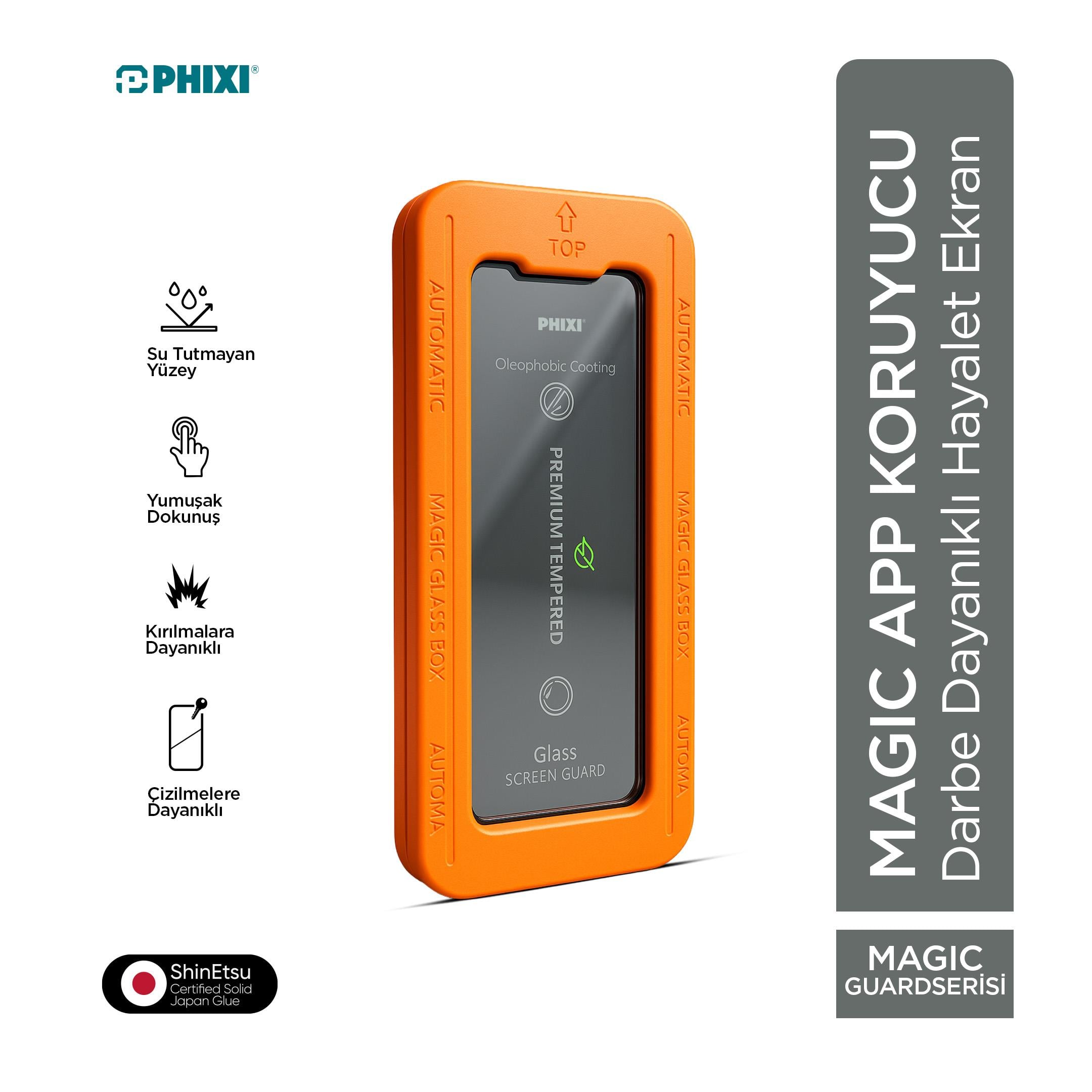 Phixi iPhone 12 Pro Max MagicApp Hayalet Cam Aparatlı Gizlilik Ekran Koruyucu – Maksimum Koruma ve Gizlilik