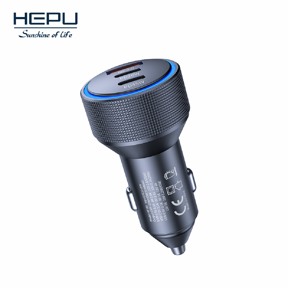 HEPU HP-780 105W Araç Şarj Cihazı – Süper Hızlı, 3 Çıkışlı Akıllı Dağıtım