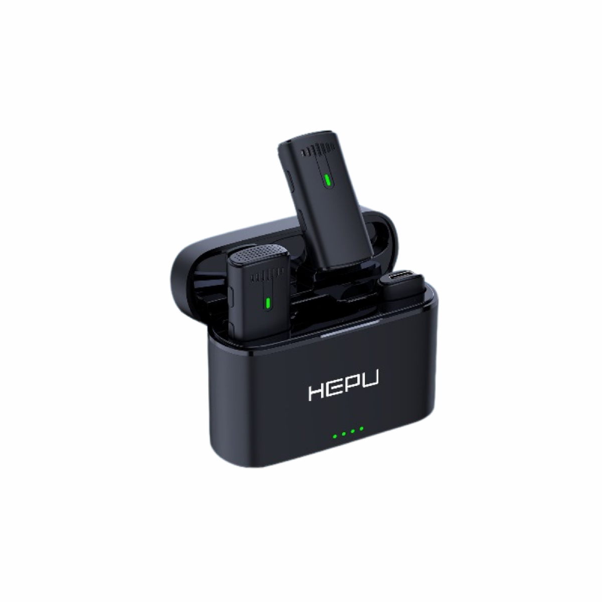 HEPU HP-K10 2.4GHz Kablosuz Mikrofon Seti – Şarj Kutulu, iOS/Type-C Uyumlu