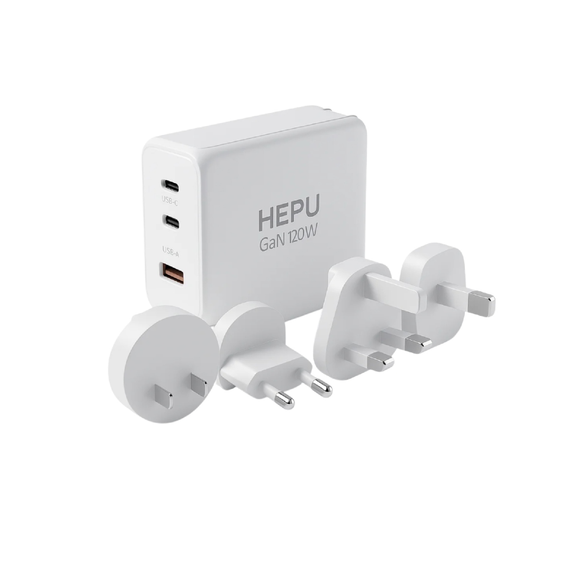 HEPU HP306 240W GaN Seyahat Adaptörü –  4 Farklı Ülke Uyumlu Başlık