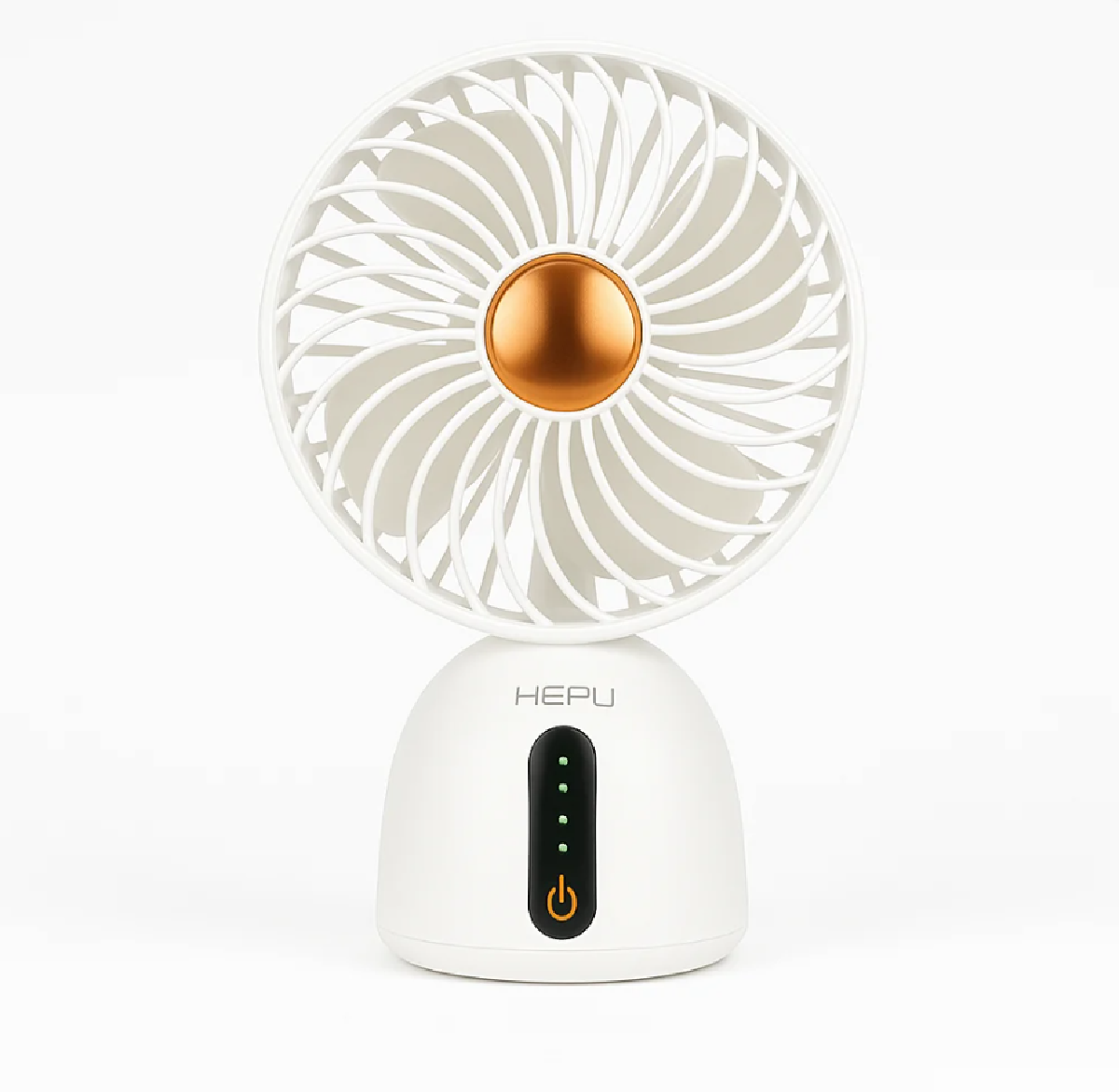 HEPU HP-F07 USB Şarjlı Sessiz Masaüstü Mini Fan – 360° Ayarlanabilir Gövde