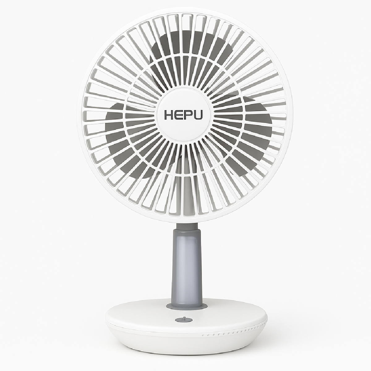 HEPU HP-F880 Masaüstü Işıklı Kablosuz Fan – 4000mAh (2x2000mAh) Batarya, LED Gece Lambası Özellikli, 3 Kademeli Rüzgar Hızı, Sessiz ve Güçlü Serinlik