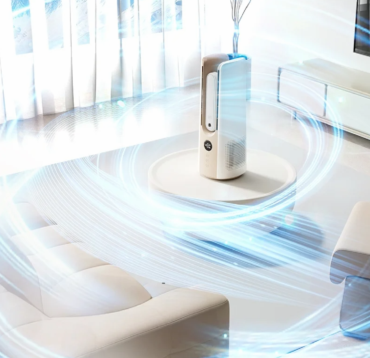 HEPU HP-F28 Sessiz Pervanesiz USB Şarjlı Buharlı Masaüstü Fan – Dahili Su Hazneli, Dijital Ekranlı, Modern