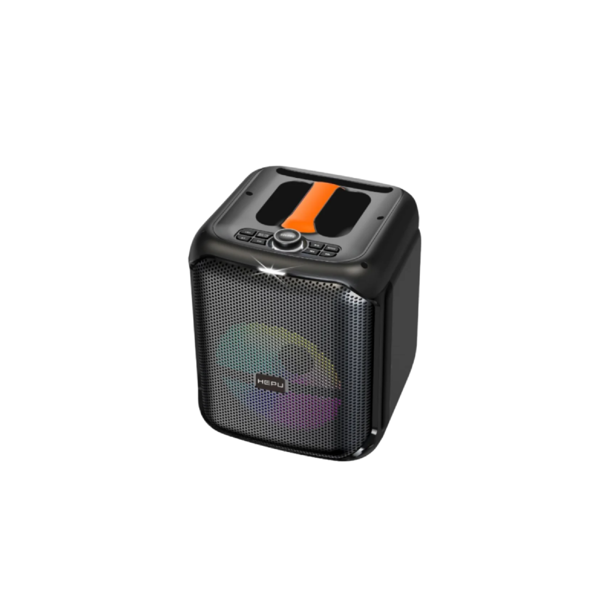 HEPU HP-975 Partybox Hoparlör – 15W Güç, 8” Woofer, RGB Işık Efektleri, Kablosuz Mikrofonlu, Taşınabilir Tasarım