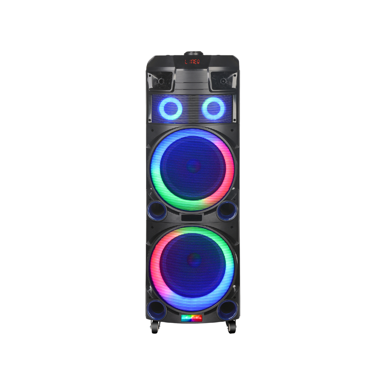HEPU HP 910 Taşınabilir Şarjlı Bluetooth Hoparlör 80 Rms 2*10 İnc Woofer Karaoke Mikrafon