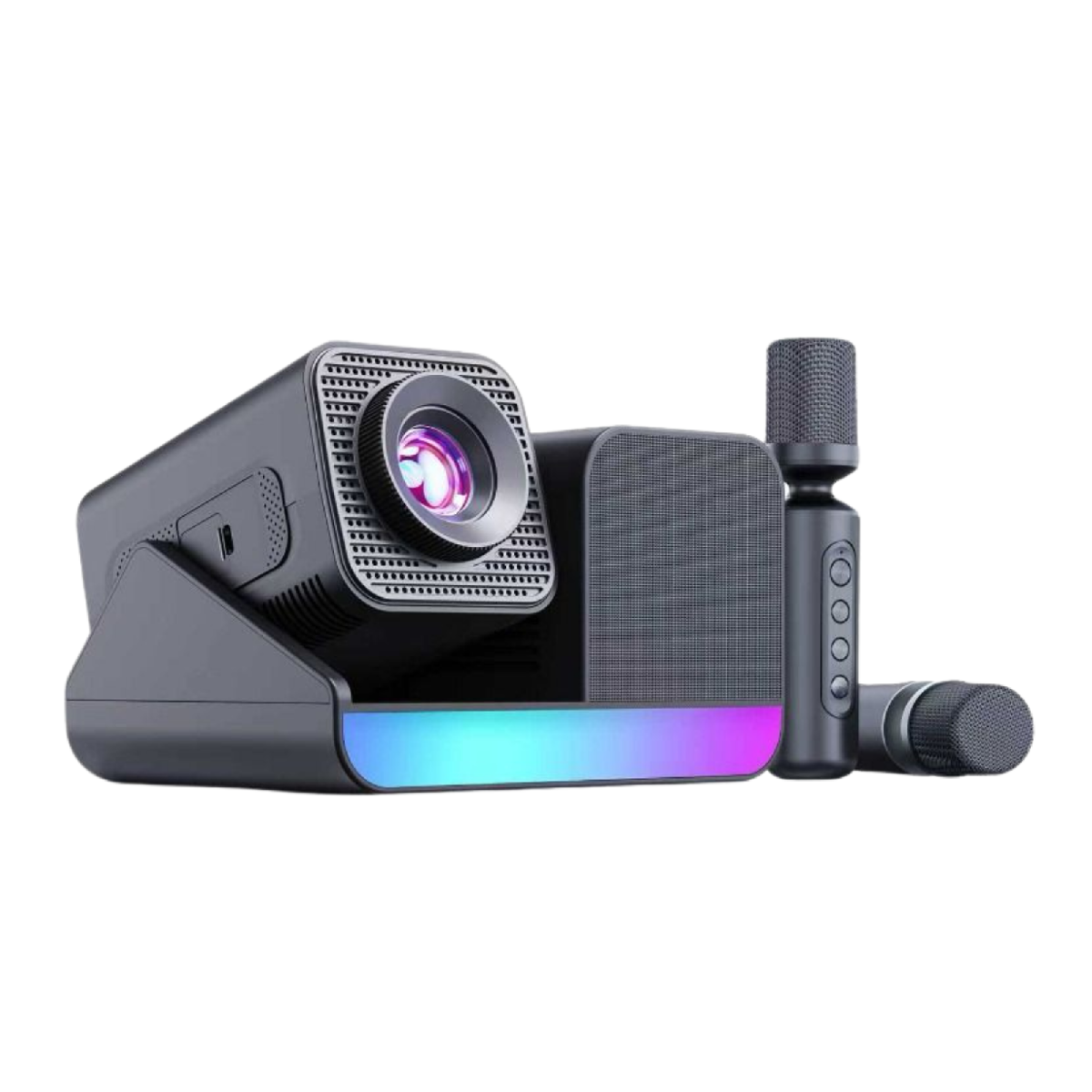 HEPU HP-SP01 – 3’ü 1 Arada Ev Sineması   Karaoke Projeksiyon (2 Mikrofon + Hoparlör Entegre)