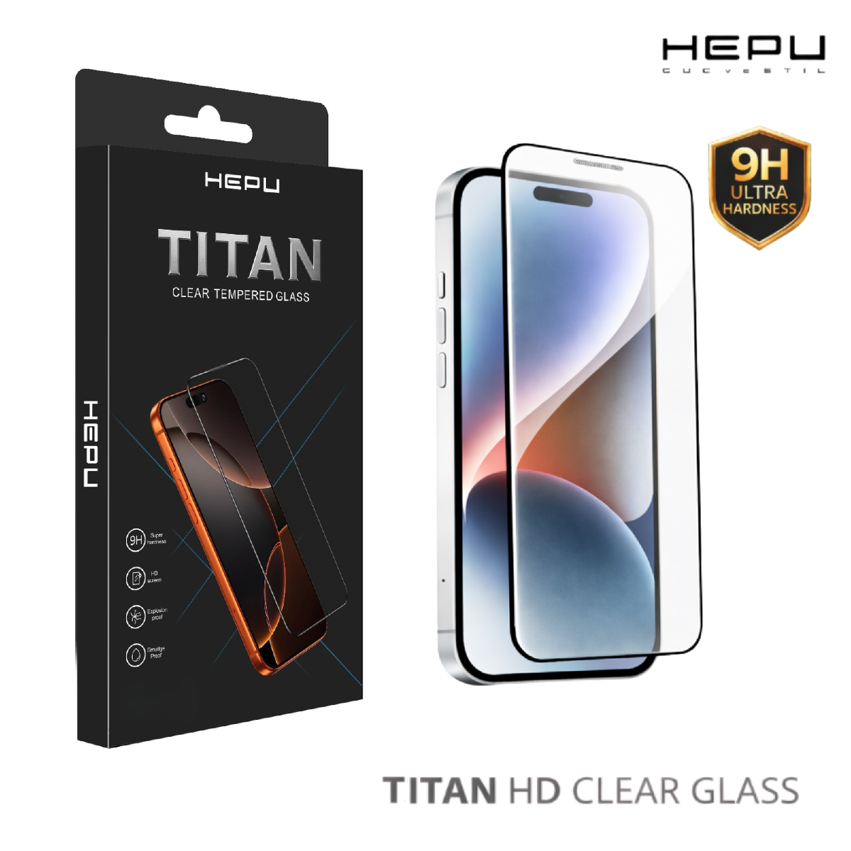 HEPU TITAN HD Clear Cam Ekran Koruyucu – iPhone 15 Pro Max Uyumlu