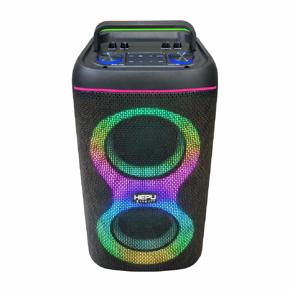 HEPU HP-S60 Partybox Bluetooth Hoparlör – 2×6.5” Hoparlör, 30W Güç RGB Işık