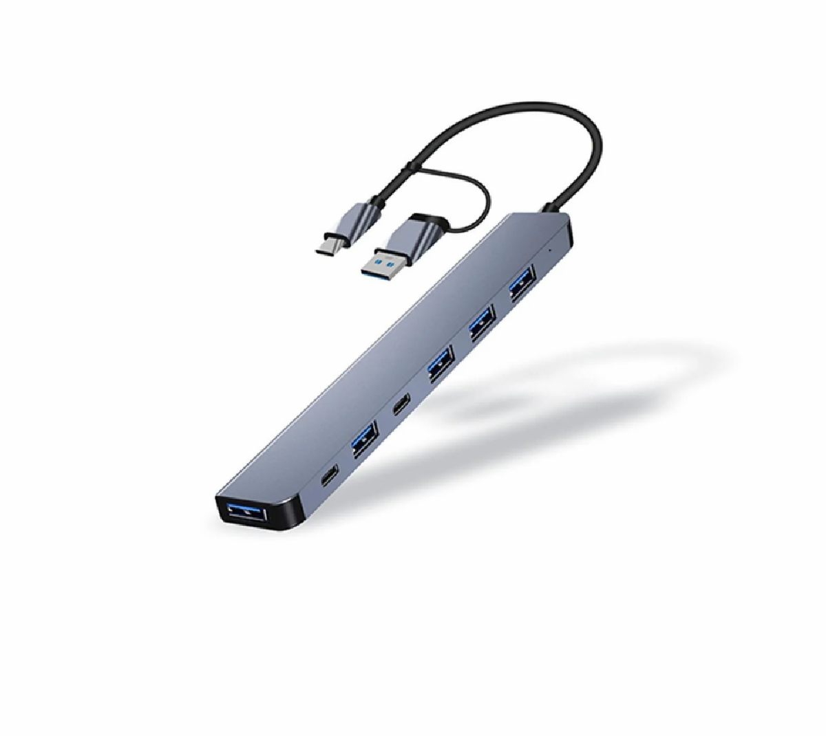 HEPU HP-B03 5-in-1 USB 3.0 HUB – 5 Portlu Çoklayıcı + Type-C ve USB-A Girişli + Alüminyum Gövde