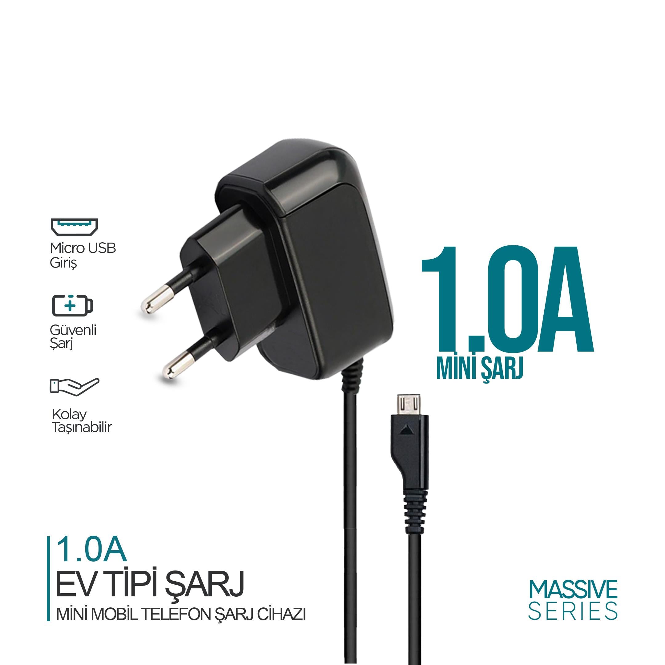 Phixi Massive PCH881 1.0A Micro USB Mini Mobile Şarj Cihazı